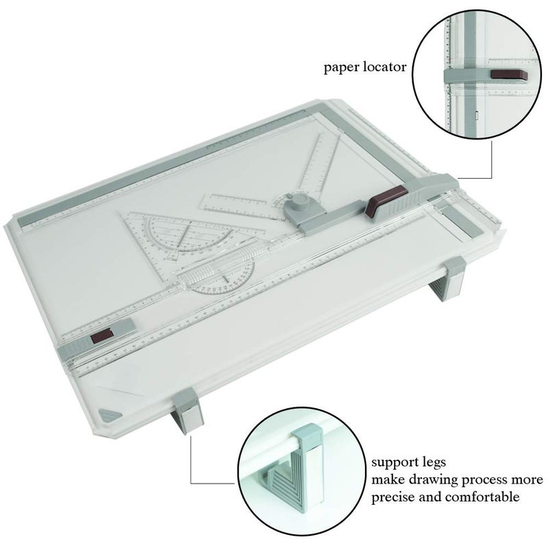 JILoffice A3 Drawing Board, Lightweight Multi-Funtion Drafting Table with Adjustable Measuring System Angle - Image 5